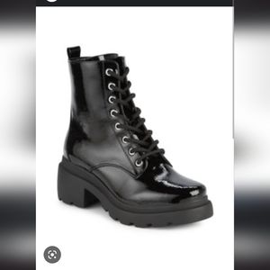 Kendall & Kylie Robin combat black pattern motto boots size 7 & 8